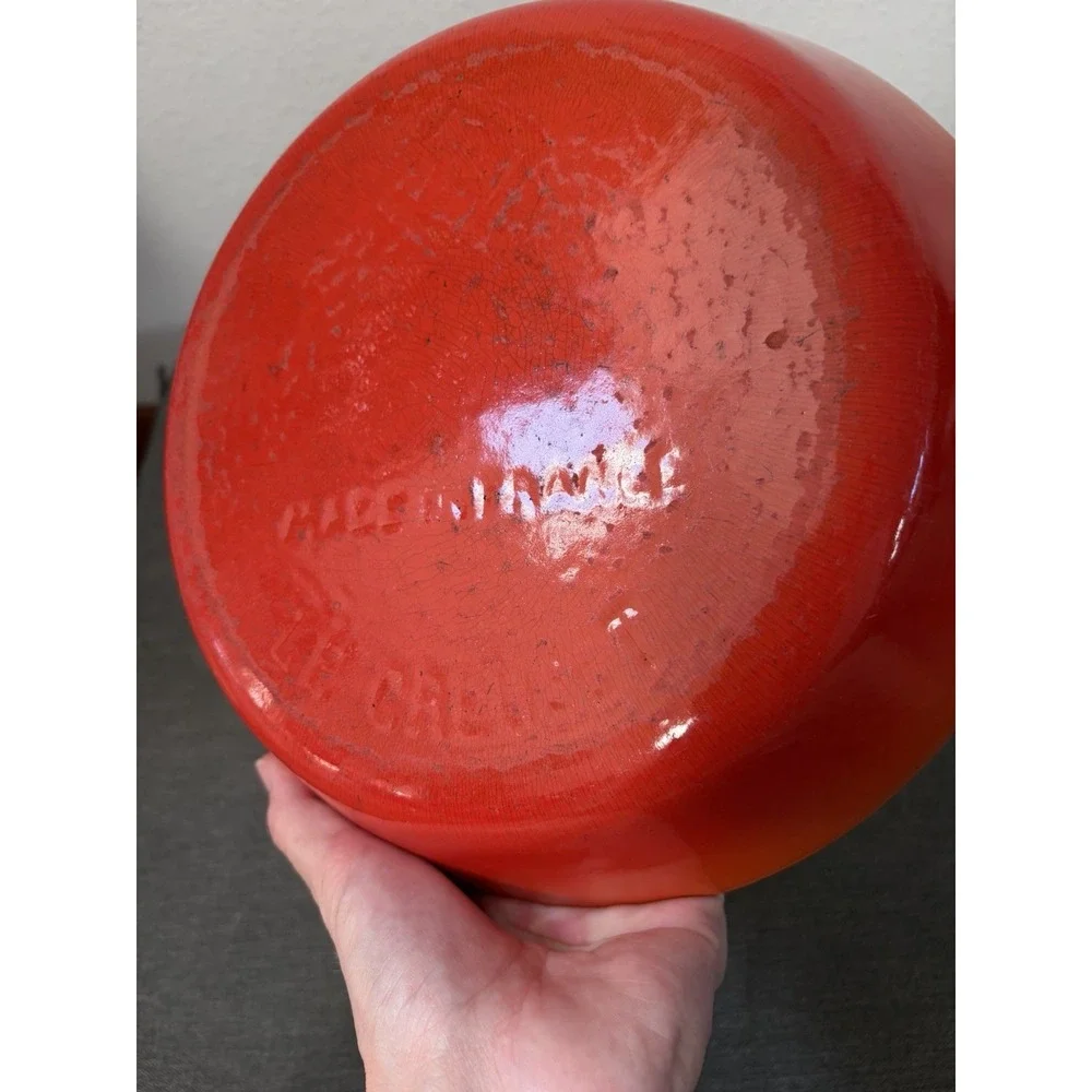 Vintage Le Creuset 24 Cast Iron Enamel Pan Skillet 9.5